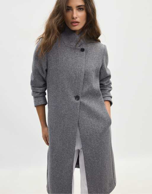Stradivarius basic mjuk kappa i mörkgrått, 5 av 7