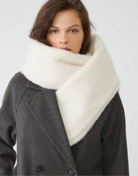 Stradivarius basic plain scarf in ecru