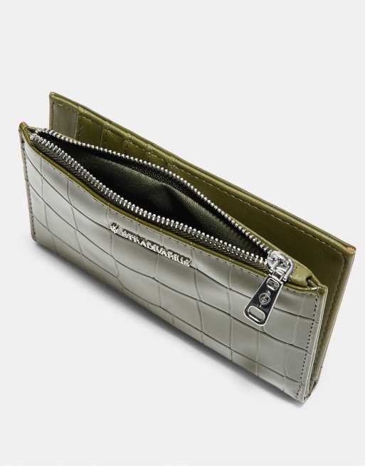 Stradivarius basic pung med lynlås i khaki, 2 af 4