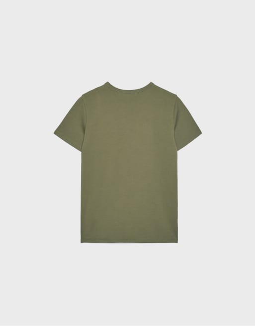 Stradivarius Basic regular fit soft-touch t-shirt in khaki, 7 of 7
