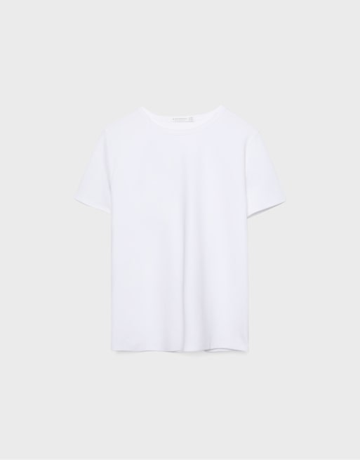 Stradivarius Basic regular soft-touch t-shirt in white, 6 of 7