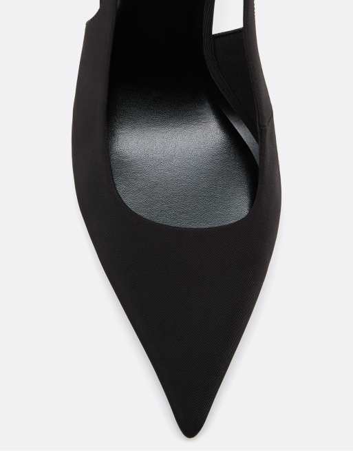 Stradivarius – Basic – Riemchenpumps in Schwarz, 6 von 7