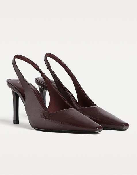 Stradivarius - Basic - Schoenen met hoge hak in bordeauxrood - view 1