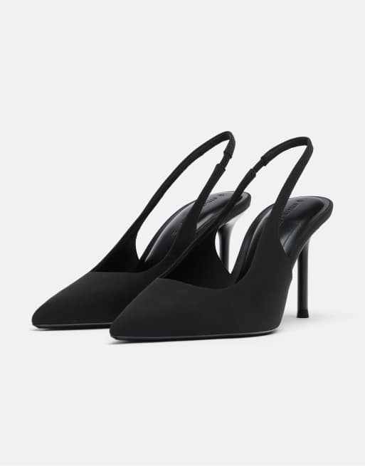 Stradivarius - Basic slingback-schoenen met hak in zwart, 5 van 7