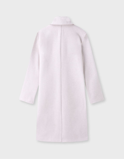 Stradivarius Basic soft-touch coat in ecru, 7 of 7