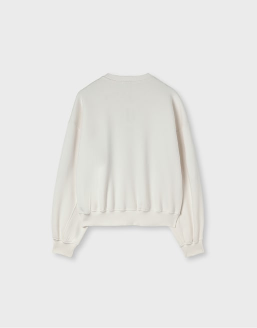 Stradivarius Basic sweatshirt in ecru, 5 of 5