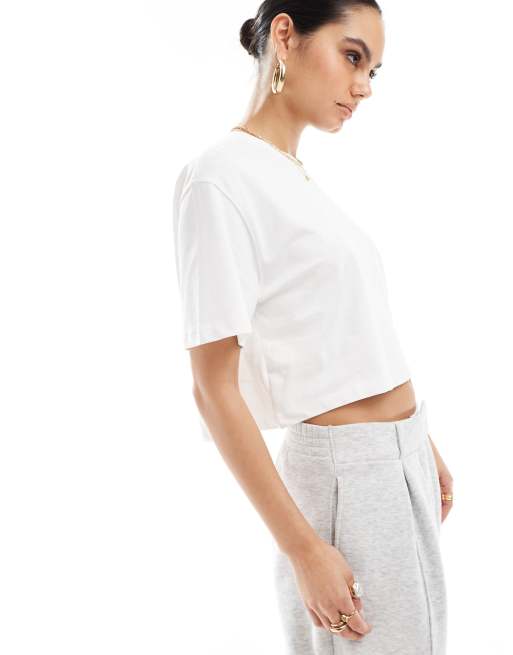 Stradivarius - Basic T-shirt in wit