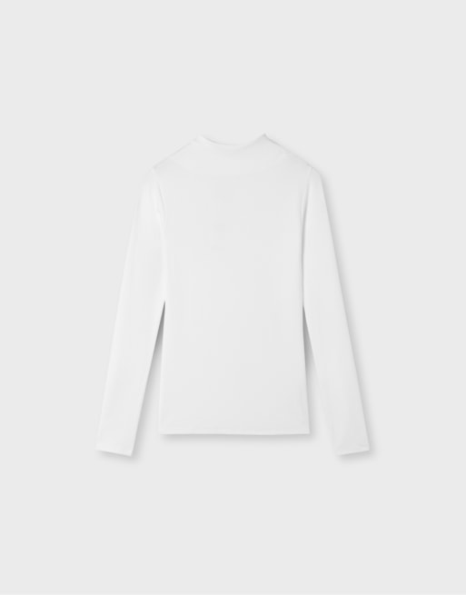 Stradivarius Basic T-shirt med ståkrave i ecru, 6 af 7