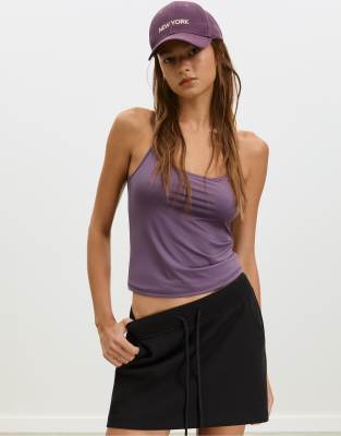 Stradivarius - Basic-Tanktop in Lila