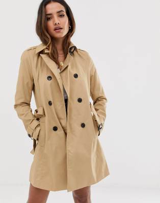 Stradivarius basic trenchcoat in camel | ASOS