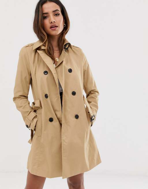 Stradivarius double breasted tailored coat in camel