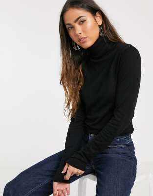 Stradivarius basic turtleneck in black | ASOS