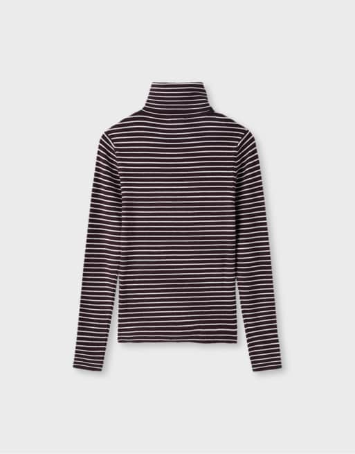 Stradivarius Basic turtleneck jumper in brown, 7 of 7