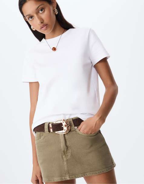 Stradivarius - Basic zacht T-shirt met normale pasvorm in wit - view 1