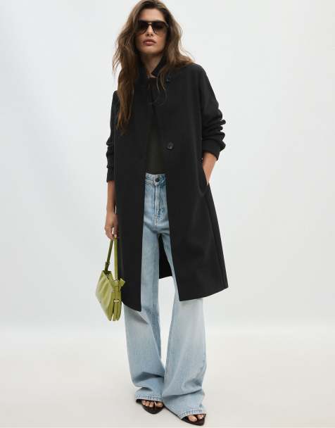 Stradivarius basic zachte jas in zwart - view 1
