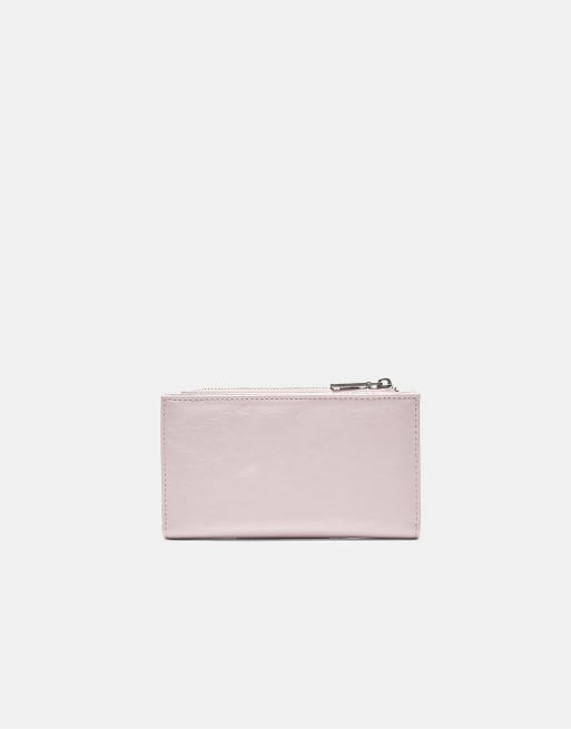 Stradivarius Basic zip-up purse in pastel pink, 2 of 4