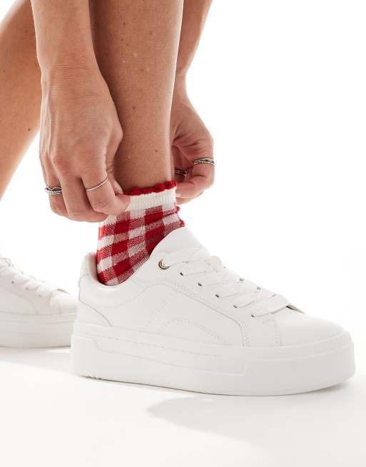 Stradivarius - Baskets à semelle plateforme - Blanc