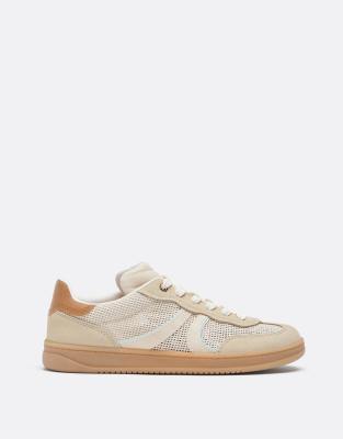 Baskets avec détails en cuir et effet découpé - Beige-Neutre 35