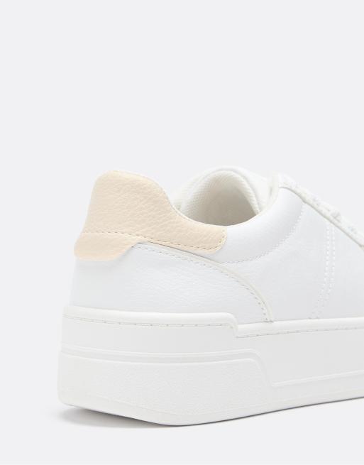 Stradivarius - Baskets casual à plateforme - Blanc, 3 de 4