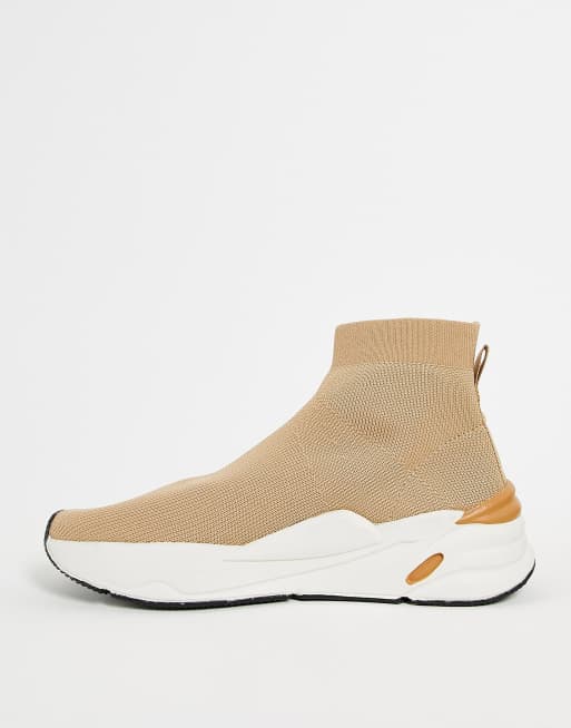 Stradivarius - Baskets en maille - Beige