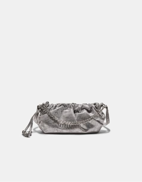 Stradivarius Beaded crossbody bag in grey - view 1