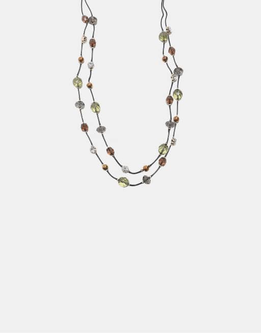 Stradivarius Beaded necklace in khaki, 4 of 4