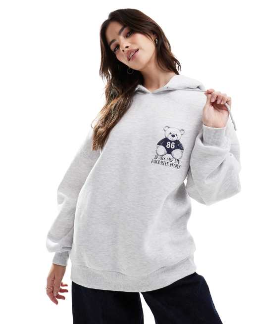 Stradivarius teddy hoodie clearance