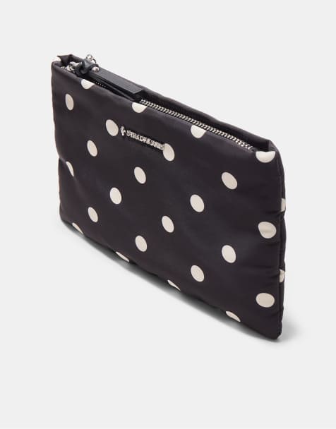 Stradivarius - Beauty-case in tessuto stampato nero con zip - view 1