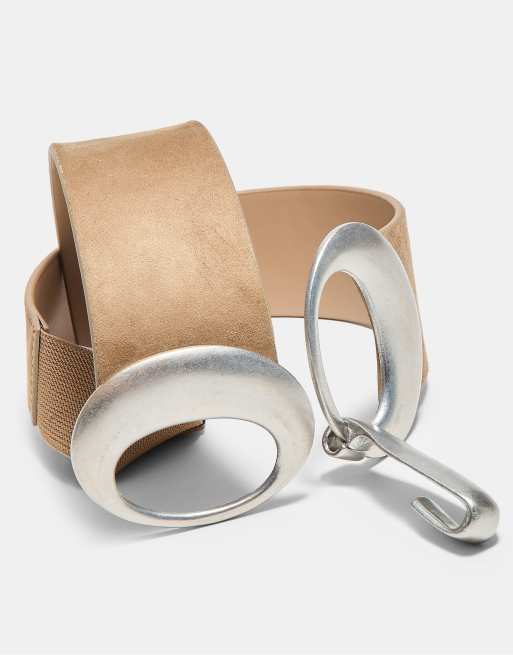 Stradivarius – Beige, brett skärp med ovalt spänne, 4 av 4