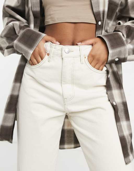 Stradivarius - Beige dad-jeans i 90'er stil, 3 af 4