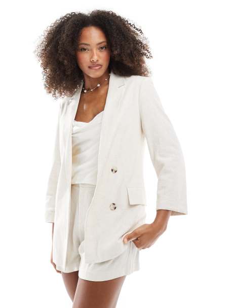 Stradivarius – Beige kavaj i linnestil, del av set - view 1