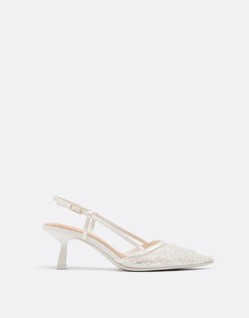 Stradivarius – Beige klackskor med utsmyckningar, 3 av 4