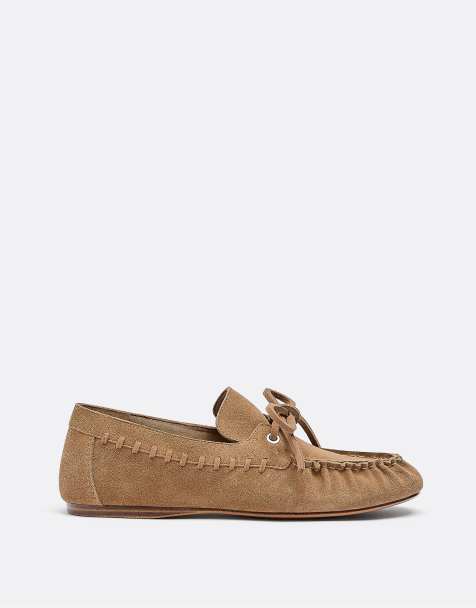 Stradivarius - Beige sejlersko med sløjfe i læder - view 1