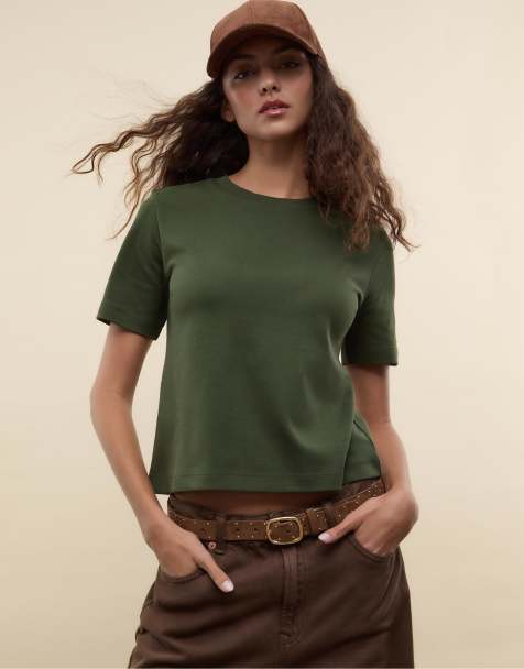 Stradivarius – Beige skärp med guldfärgade nitar - view 1