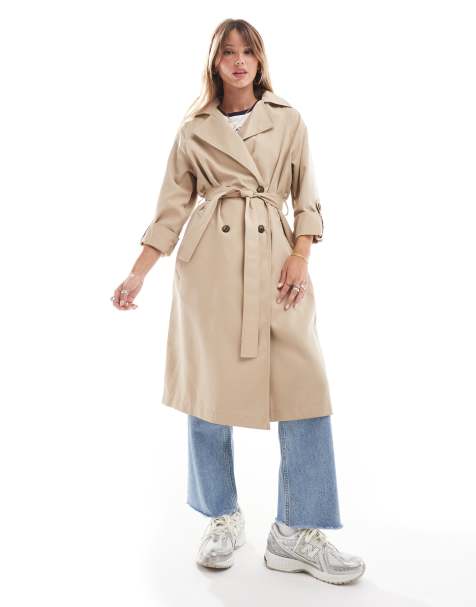 Stradivarius - Beige trenchcoat med bælte - view 1