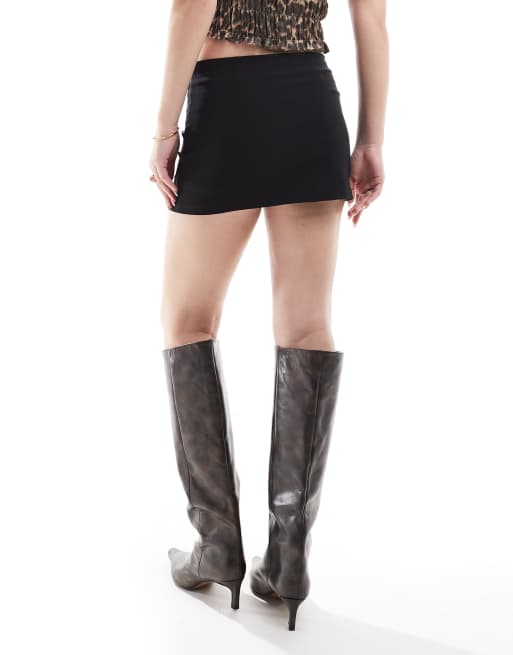 Stradivarius - Bengaline skort in zwart, 4 van 5