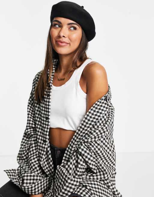 Stradivarius beret in black
