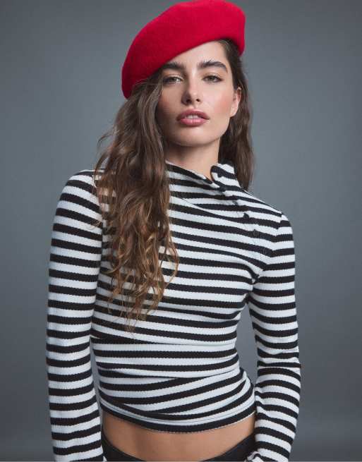 Stradivarius Beret in red, 2 of 4