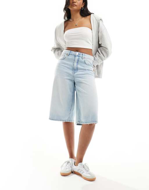 Stradivarius bermuda jorts in light blue, 2 of 5