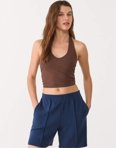 Stradivarius - Bermuda morbidi al tatto color blu navy - view 1