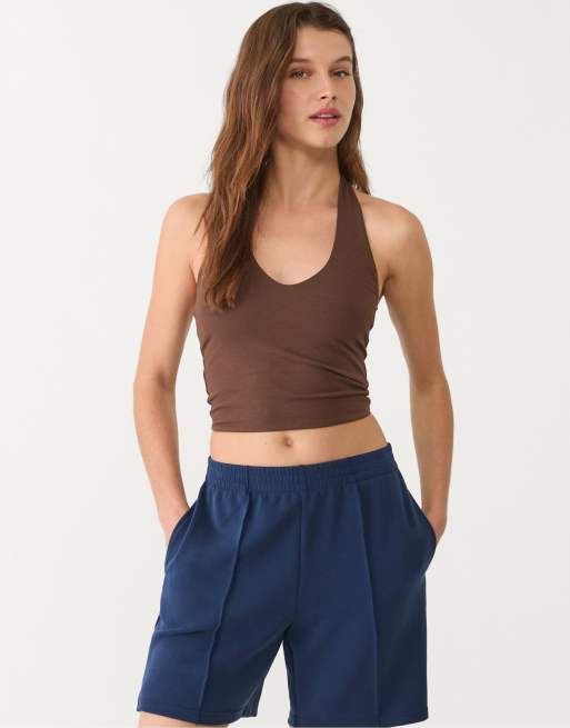 Stradivarius - Bermuda morbidi al tatto color blu navy