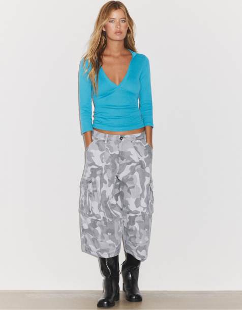 Stradivarius bermuda shorts in twill stampati grigi - view 1