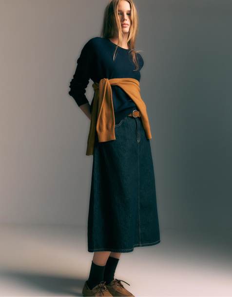 Stradivarius – Besonders weiches, strukturiertes Sweatshirt aus 100% Filz in Dunkelblau - view 1