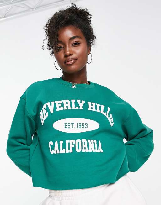 Stradivarius - Beverly hills - Sweatshirt in groen