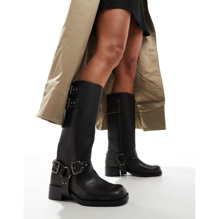 Biker boots stradivarius on sale