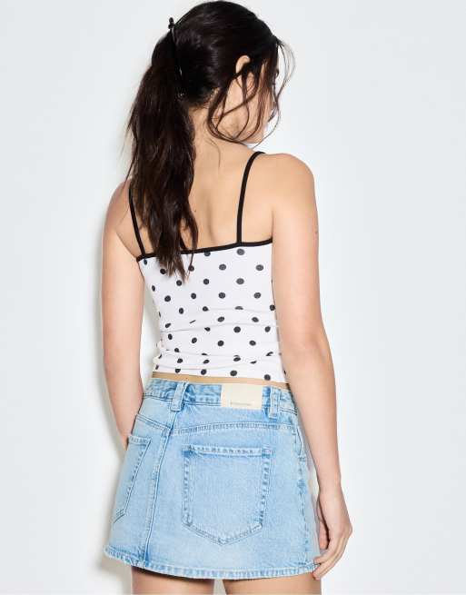 Stradivarius - Blåt skort i denim, 3 af 4