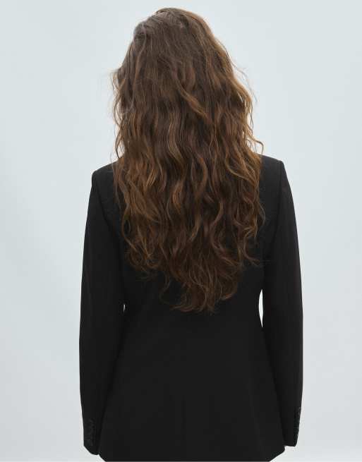 Stradivarius blazer aderente con bottoni nero, 3 di 7