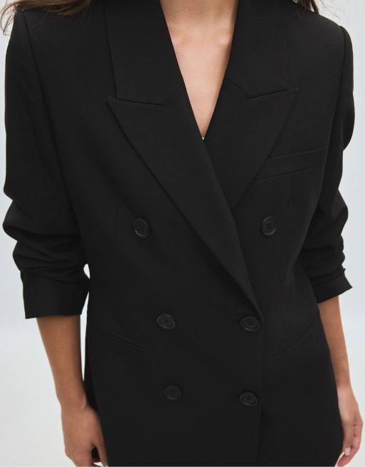 Stradivarius blazer aderente con bottoni nero, 4 di 7
