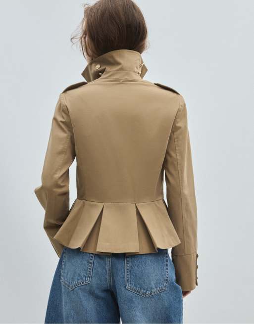 Stradivarius blazer ajusté boutonné beige, 2 de 6
