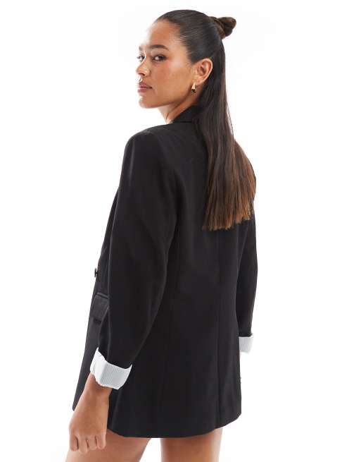 Robe blazer noir stradivarius sale